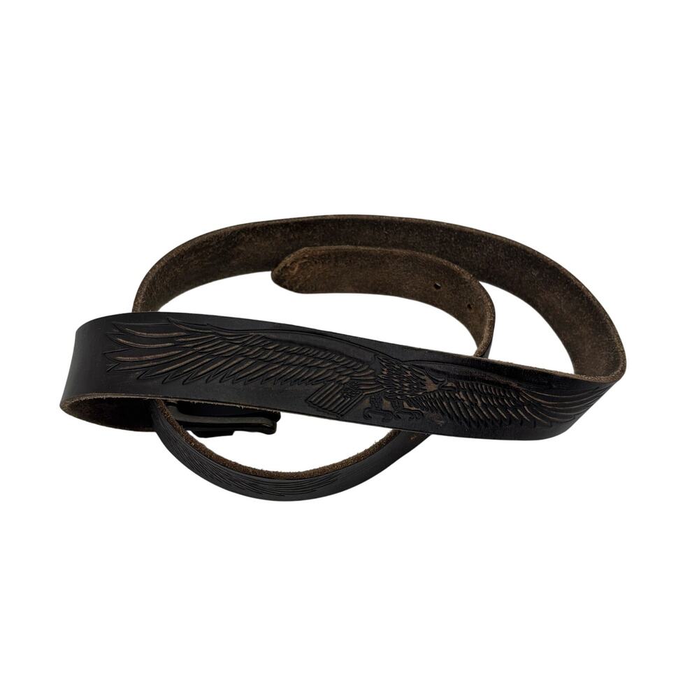 Brothers Sons Black Brown Leather Belt Mens Size 42 Eagle